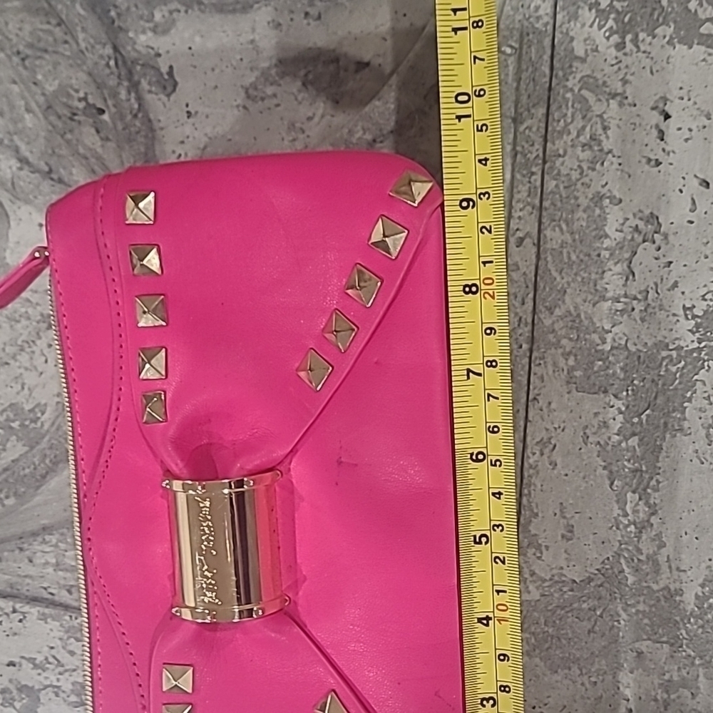 BETSEY JOHNSON PINK STUDDED CLUTCH - Picture 7 of 10